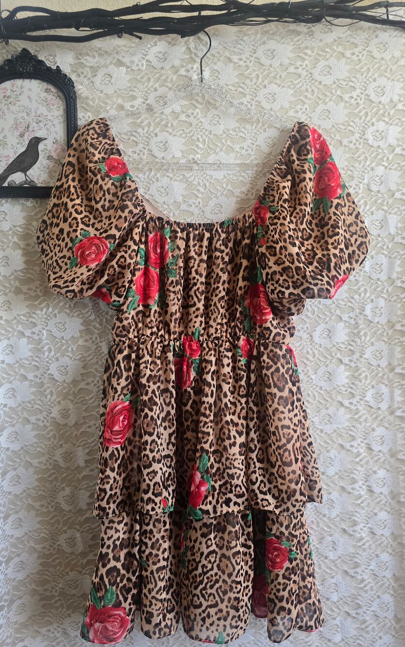 City Studios Rose and Cheetah/Leopard-Print Dress - Juniors - high-fashion inspo